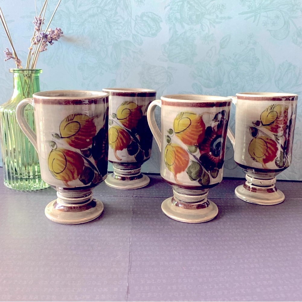Tonala Mexico coffee mug hot chocolate footed cups set